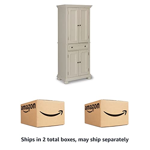 homestyles Dover 71.5 Inches High by 30 Inches Wide with Drawer and Adjustable Shelves White. homestyles