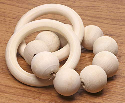Penta Angel Wooden Rings 10Pcs 55mm Natural Unfinished Solid Wood Circle Rings Smooth Wood Circles for DIY Craft Pendant Connectors Jewelry Making PENTA ANGEL