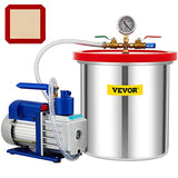 VEVOR Vacuum Chamber with Pump, 5 Gallon Vacuum Chamber Acrylic Lid, 5CFM 1/2 HP Single Stage Rotary Vane Vacuum Pump, 110V HVAC Air Tool Set for VEVOR