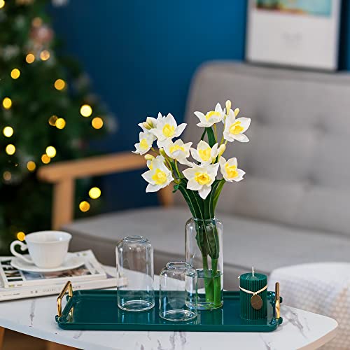 Glass Bud Vases for Flowers - Hewory Blown Modern Small Glass Vases for Centerpieces Set of 6, Mini Clear Bulk Flower Vases for Wedding Party Events Hewory