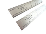 Taytools 6 Inch Rigid Machinist Rule Ruler Hardened Spring Steel 4R Graduations in 1/8, 1/16, 1/32 and 1/64 Inches MRSAE Taytools