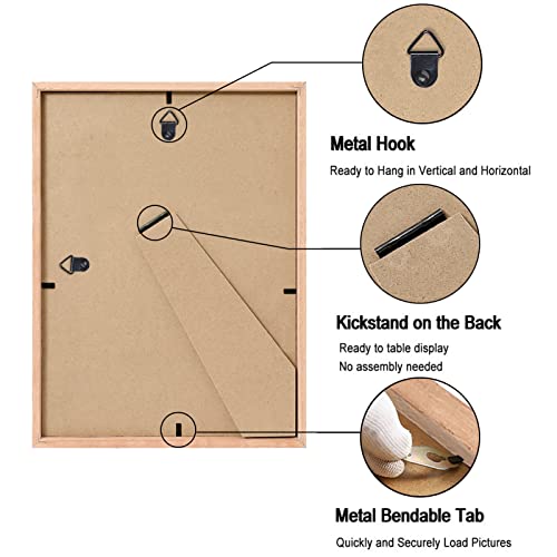 ATOBART 4x6 Picture Frame Set of 6, Made of Solid OAK Wood with Real Glass Front,4x6 Natural Wood Photo Frame for Wall Mount or Table Top Display - WoodArtSupply