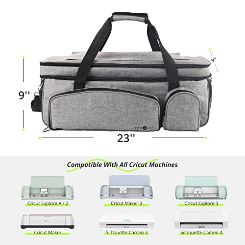  HOMEST Double Layer Carrying Case with Mat Pocket for Cricut  Explore Air 2, Cricut Maker, Grey