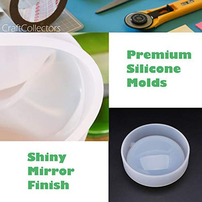 𝐂𝐫𝐚𝐟𝐭𝐂𝐨𝐥𝐥𝐞𝐜𝐭𝐨𝐫𝐬 𝐀𝐬𝐡𝐭𝐫𝐚𝐲 𝐌𝐨𝐥𝐝𝐬 for Resin Casting Resin Mold Epoxy Resin Molds Silicone Ashtray Mold Ash Tray Mold - 2PCS Round Square Shaped Craft - WoodArtSupply