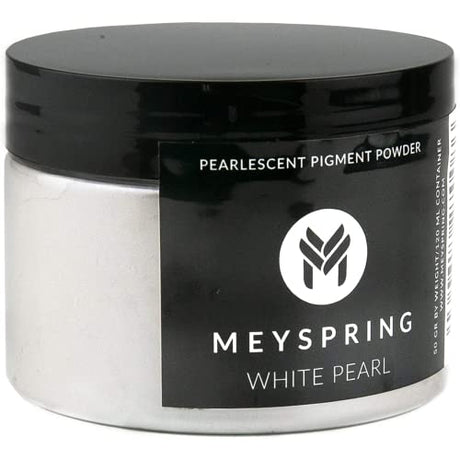 MEYSPRING White Pearl Mica Powder - 50g - White Resin Pigment - White Mica Powder for Epoxy Resin Art - White Epoxy Pigment and UV Resin Dye - Mica MEYSPRING