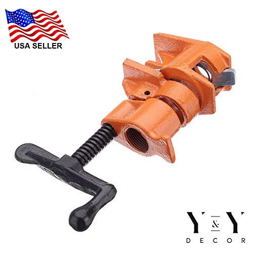 Y&Y Decor 4 PACK 3/4" Wood Gluing Pipe Clamp Set Heavy Duty PRO Woodworking Cast Iron Y&Y Decor