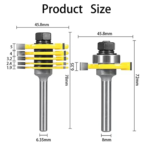 Domino Joiner Tool, Domino Joiner, 3 Wing Adjustable Woodworking Router Bit Dove Tailing Router Jig 8mm Shank for Plywood for Medium Density - WoodArtSupply