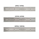 Big Horn 19590 6-Inch Precision 4R Rigid Stainless-Steel Ruler - (1/8 Inch, 1/16 Inch, 1/32 Inch, 1/64 Inch) BIG HORN