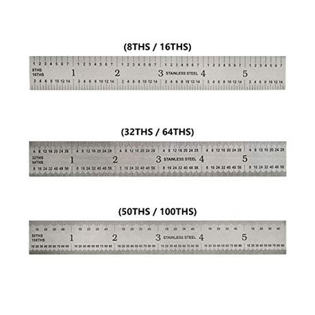 Big Horn 19590 6-Inch Precision 4R Rigid Stainless-Steel Ruler - (1/8 Inch, 1/16 Inch, 1/32 Inch, 1/64 Inch) BIG HORN