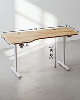 BANTI 63"x28" L Shaped Standing Desk, Electric Stand up Height Adjustable Home Office Table, Sit Stand Desk, Light Rustic Brown Top BANTI