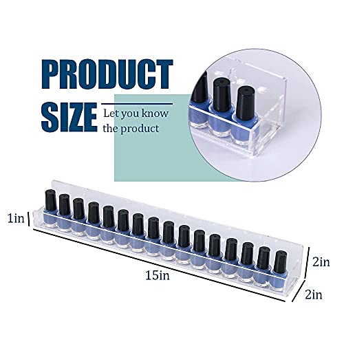 Coward 6 Piece Acrylic Nail Polish Organizer Rack Wall Mounted, Essential oil Display Stand, Alcohol ink Paint Storage Holder, displays 90 Bottles - WoodArtSupply