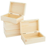 Bright Creations 4 Pack Small Unfinished Wood Boxes for Crafts with Hinged Magnetic Lid (5.5 x 3.5 x 2 In) Bright Creations