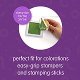 Colorations Washable Perfect Stamp Pads, 12 Colors, 3-3/4" Square, Finger Ink Pad, Small Pad, Vivid Bright Colors, Arts & Crafts, Stamping, Colorations