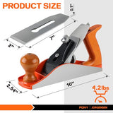JORGENSEN No.4 10" Wood Planer, Hand Planer for Woodworking, Hand Plane, Wood Plane, Jack Plane for Trimming, Wood Planing, Craft - Smoothing Plane Jorgensen