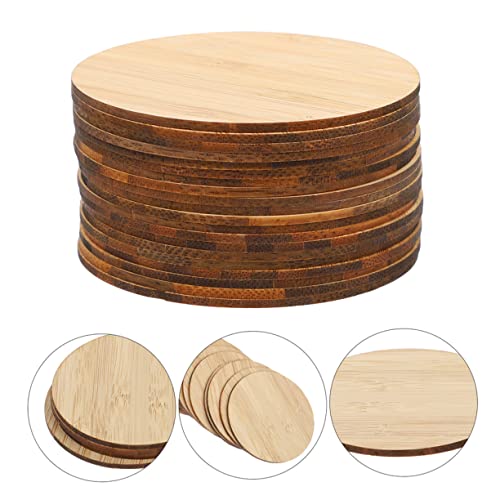 Operitacx 30 Pcs Round Bamboo Unfinished Round Chips Unfinished Wooden Cutouts Wood Slice Ornaments Unfinished Wooden Slices Blank Cds Kids Painting Operitacx