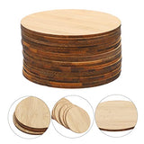 Operitacx 30 Pcs Round Bamboo Unfinished Round Chips Unfinished Wooden Cutouts Wood Slice Ornaments Unfinished Wooden Slices Blank Cds Kids Painting Operitacx