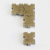 Wazakura 4PCS Interlocking Mini Ikebana Kenzan Flower Frog, Made in Japan, Japanese Floral Arranging Pin Holder - 1.25"(32mm) x1.18(30mm) Brass, 4PCS Hanafubuki