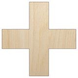 Plus Sign Solid Unfinished Wood Shape Piece Cutout for DIY Craft Projects - 1/4 Inch Thick - 4.70 Inch Size Sniggle Sloth