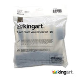 KINGART 241-25 Foam 25 Pc. Value Pack 1" Brush Set, Short Wood Handle, for Oil, Acrylic & Watercolor Paint, Great for Crafts, DIY Home Projects, KINGART