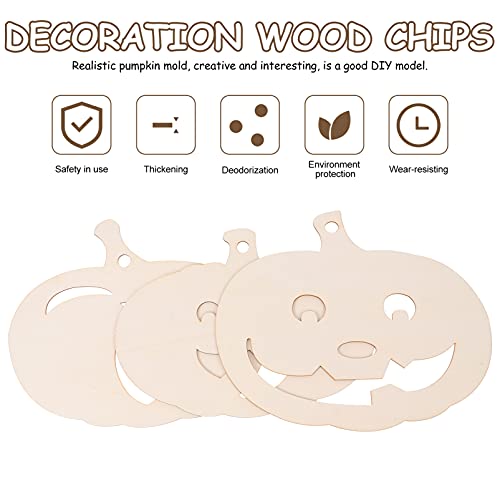 Operitacx 6 Pcs Pumpkin Chips Unfinished Pumpkin Cutouts Unpainted Pumpkin Wood Clip Unfinished Wood Pumpkin Cutout Wood Carving Craft Toys for Kids Operitacx