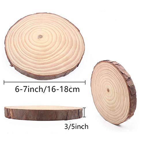 10 PCS 5 Inches Pine Slices Wooden Slices Rustic Wood Slices for DIY Wood  Wood Discs for Craft 