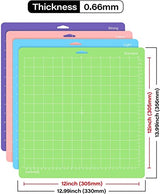 Gwybkq Cutting Mat for Cricut Maker 3/Maker/Explore 3/Air 2/Air/One 4 Pack 12x12 VarietyGrip Cut Replacement Accessories Green/Blue/Purple/Pink Card Gwybkq