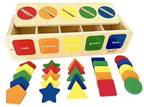 Dailyfunn Montessori Toys Color&Shape Sorting Learning Matching Box for Baby Toddlers 1-3 Year Old D Dailyfunn