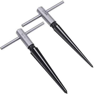 AOWESM Guitar Tapered Reamer Set 3-13mm(1/8''-1/2'') & 5-16mm(½"-5/8") Bridge Pin Hole Hand Held Taper Reamers 6 Fluted Chamfer Reaming Guitar