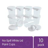 Colorations No-Spill White Lid Tempera Paint Cups for Kids Value Classroom Pack Painting Supply (10 pack), Model:10WPC Colorations