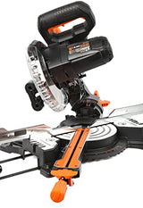 WEN MM0713 9.5-Amp 7.25-Inch Single Bevel Compact Sliding Compound Miter Saw with LED Cutline Guide, Black WEN