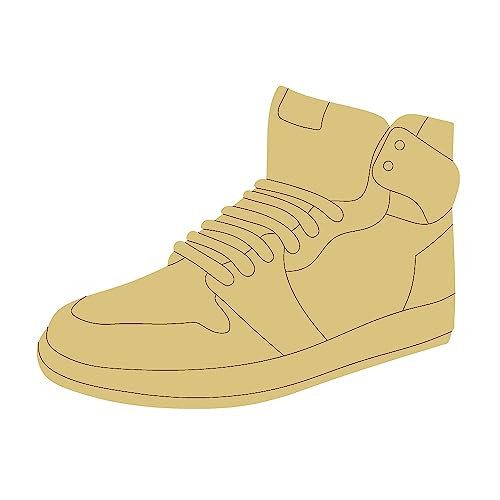 Sneaker Design by Line Unfinished Wood Cutout Tennis Shoe Fashion Door Hanger MDF Style 3 Art 1 - WoodArtSupply