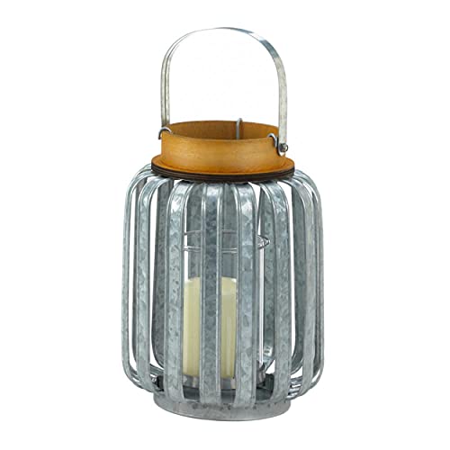 Accent Plus 10018514 Large Galvanized Metal Lantern, Multicolor Accent Plus