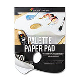 Zenacolor - Paper Palette Pad - 50 Removable and Disposable Sheets for Painters - 80gsm, 24lb - Paint Mixing Palette for All Paints (Oil, Acrylic, Zenacolor