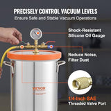 VEVOR 3 Gallon Vacuum Chamber, Upgraded Tempered Glass Lid Vacuum Degassing Chamber, 304 Stainless Steel Chamber, for Stabilizing Wood, Resin VEVOR
