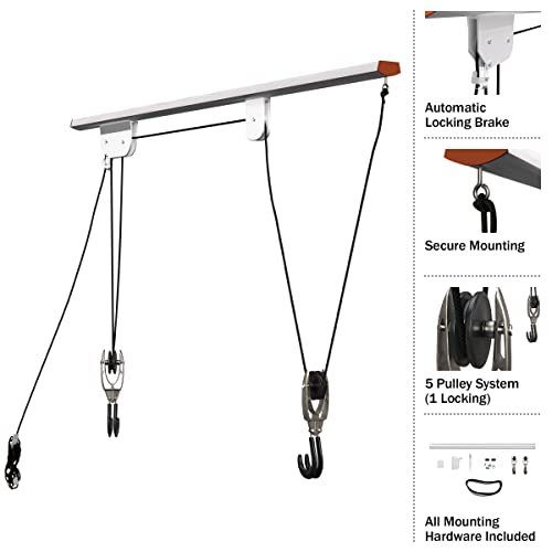 RAD Cycle Products Rail Mount Bike and Ladder Lift for Your Garage or Workshop Holds up to 75 Pounds No Mounting Board Needed RAD Cycle Products