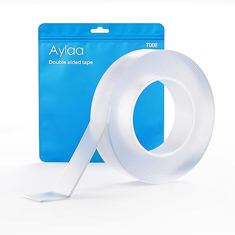 Aylaa Double Sided Tape Heavy Duty, Extra Large Double Sided Adhesive, Removable Double Stick Tape, Picture Hanging Strips, Sticky Carpet Tape, Aylaa