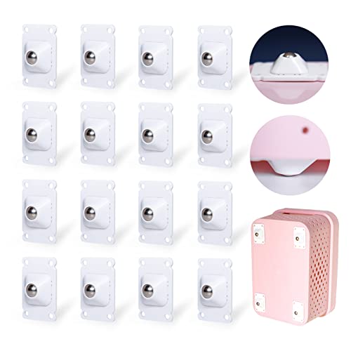 16 PCS Self Adhesive Caster Wheels 360 Degree Swivel Mini Adhesive Wheel Stainless Steel Pulley Pndbnq Sticky Roller for Attach Bins Storage Boxes etc