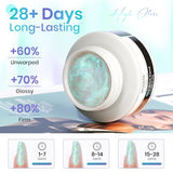 MIZHSE Solid Builder Gel – 2PCS 1oz Mermaid Pearl & Clear Hard Gel for Nails Kit with Nail Forms 3D Silicone Mold Soak-off U V 3D Nail Gel for Nail MIZHSE