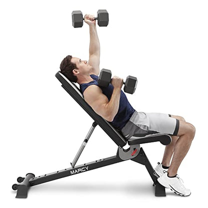 Marcy Adjustable Utility Bench for Home Gym Workout SB-670 - WoodArtSupply