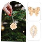 Yardenfun 100pcs Christmas Wood Chips Unfinished Wood Slice Paintable Christmas Ornaments Holiday Tree Decoration Birthday Decoration for Girl DIY Yardenfun