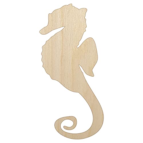 Seahorse Solid Unfinished Wood Shape Piece Cutout for DIY Craft Projects - 1/8 Inch Thick - 6.25 Inch Size