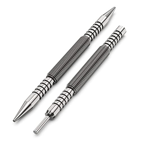 Glieskir Spring Loaded Nail Set Tools,2-PCS Dual Head Nail Setter and Hinge Pin Punch Set, Hammerless 1/16″& 3/32″Spring Nail Set, Super Strong Force Glieskir