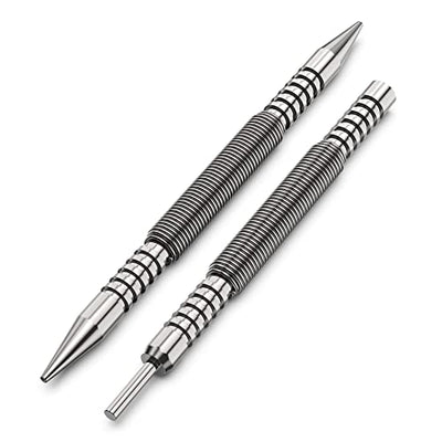 Glieskir Spring Loaded Nail Set Tools,2-PCS Dual Head Nail Setter and Hinge Pin Punch Set, Hammerless 1/16″& 3/32″Spring Nail Set, Super Strong Force