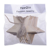 Christmas Wooden Crafts Hanging Ornaments Christmas Tree Decoration Unfinished Wood Cutouts for DIY Blank Slices to Paint (10PCs Star Style) YEEQIN