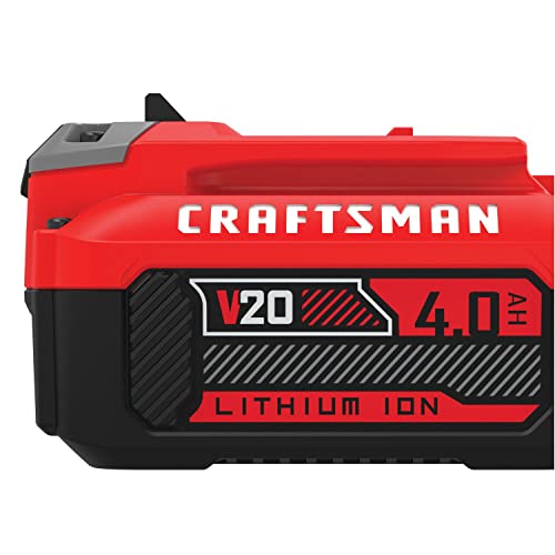 CRAFTSMAN V20 Lithium Ion Battery, 4.0-Amp Hour, 2 Pack, LED Charge Indicator (CMCB204-2)