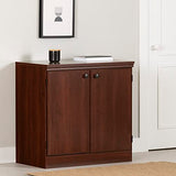 South Shore Morgan Small 2-Door Storage Cabinet, 19.38"D x 32.88"W x 32.38"H, Royal Cherry South Shore