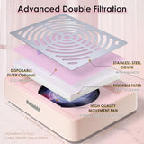 Rolokit Nail Dust Collector with Lamp&50pcs Disposable Filter&Dusting Brush, Electric Nail Vacuum Cleaner Dust Fan Suction Machine for Manicure Rolokit