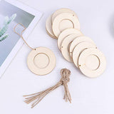 SUPVOX Wedding Decor 10pcs Mini Round Photo Frame Unfinished Wooden Picture Frame with Hanging Rope for DIY Crafts Home Bedroom Living Room Wedding SUPVOX