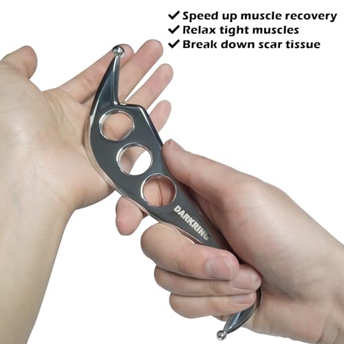 Stainless Steel Muscle Scraper Massage Tool gua sha iastm for deep Tissue Scraping for myofascial Release (Patent Pending) DARKRING