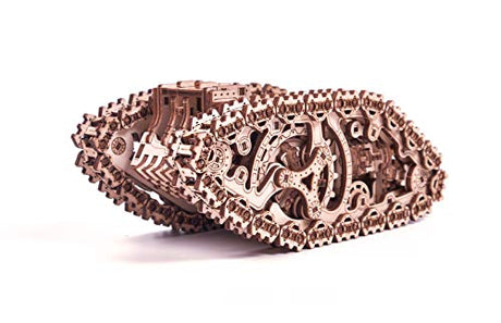 Wood Trick Steam Tank Mechanical 3D Wooden Puzzle Kit for All Ages - Moves Up to 8 ft Wood Trick